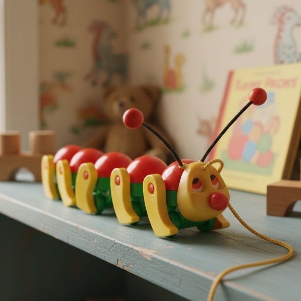 Kiddicraft Walking Caterpillar‎ Pull Along Toy, Vintage Imaginary Play Nostalgia